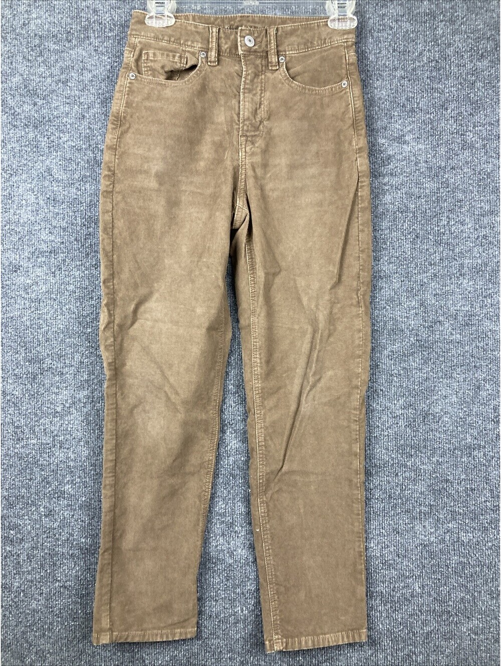 American Eagle Womens Size 00 Short Brown Mom Straight Corduroy Jeans Pants  EUC